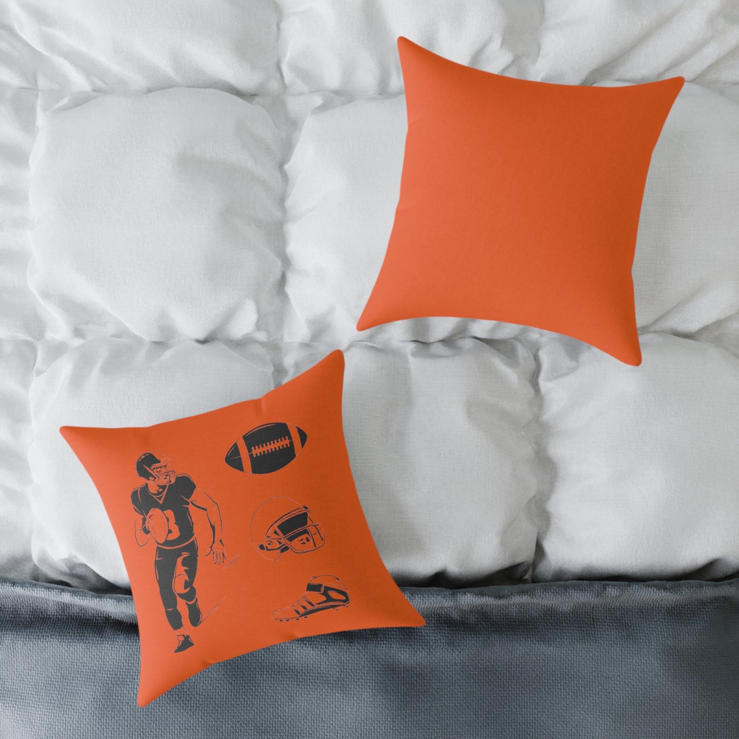 American Football Square Poly Canvas Pillow