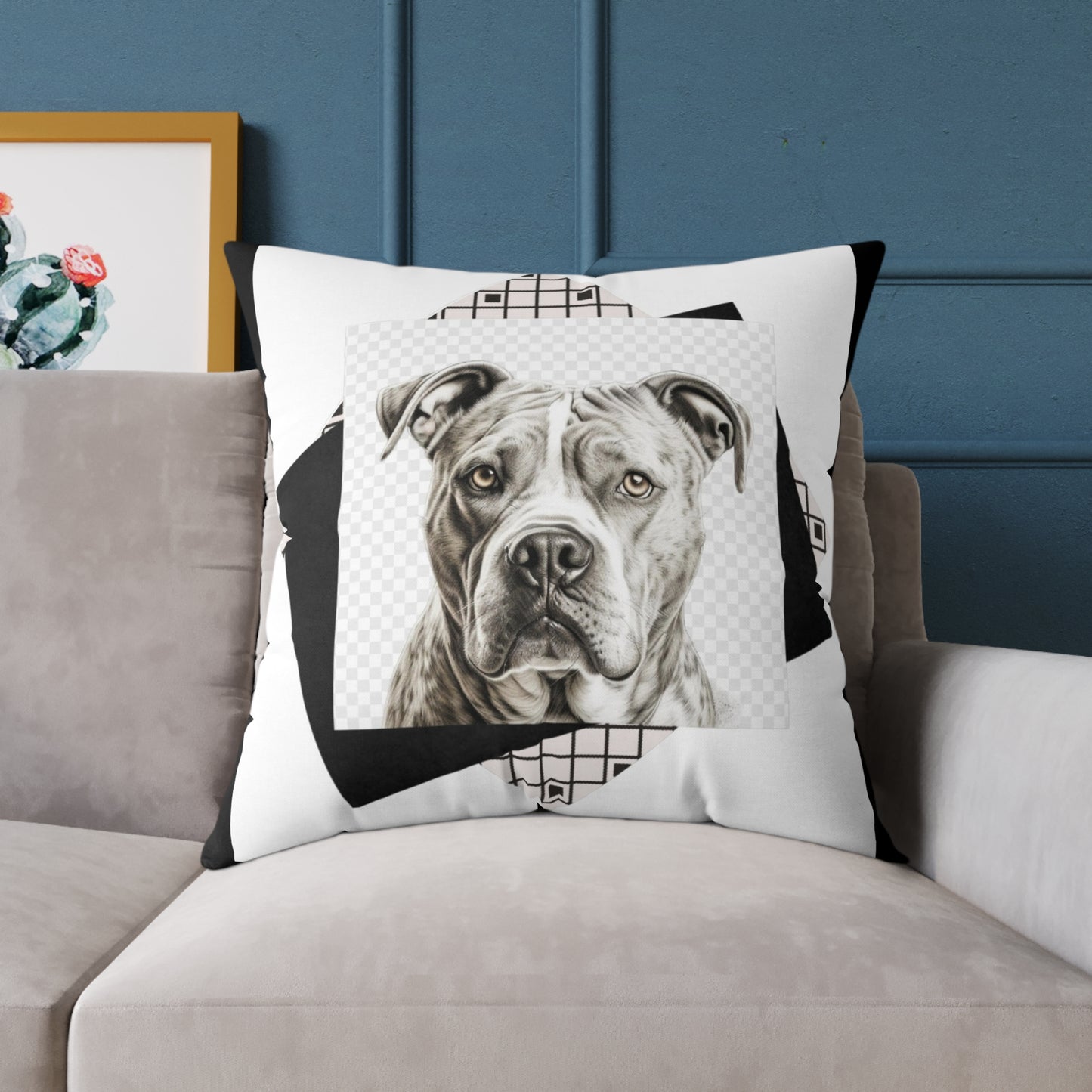 American Pitbull Square Poly Canvas Pillow