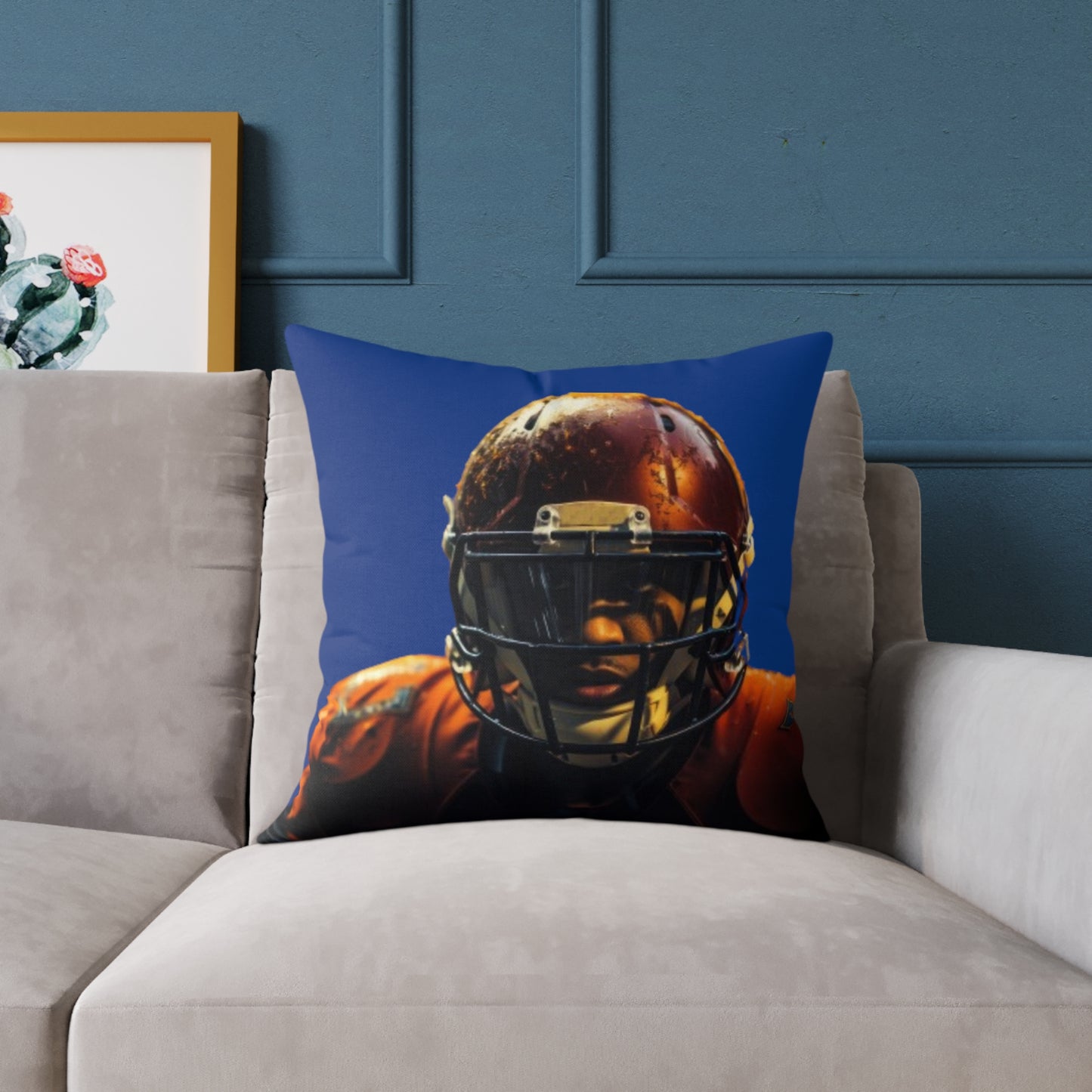 American Football Square Poly Canvas Pillow