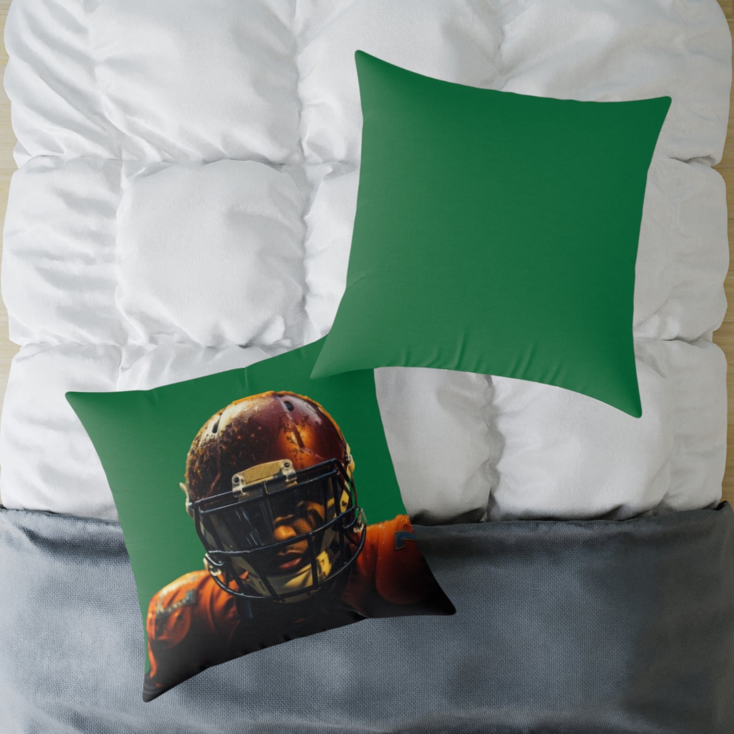 American Football Square Poly Canvas Pillow