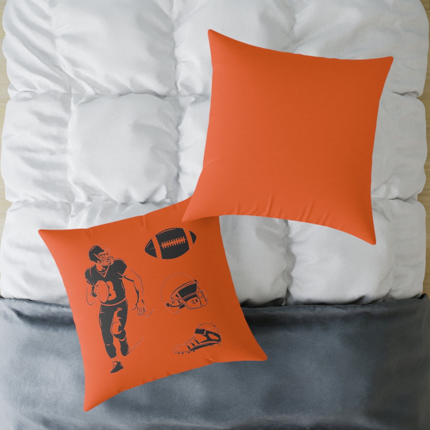 American Football Square Poly Canvas Pillow