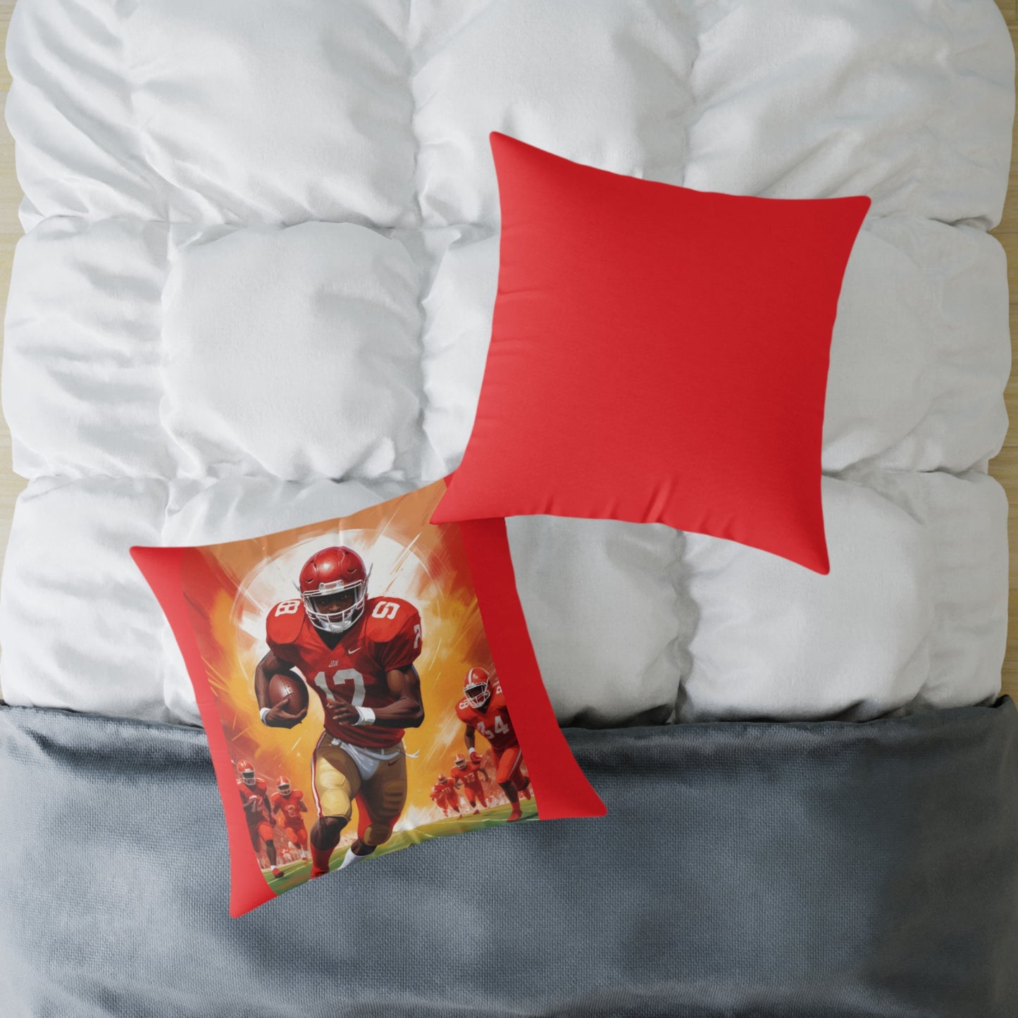 American Football Square Poly Canvas Pillow