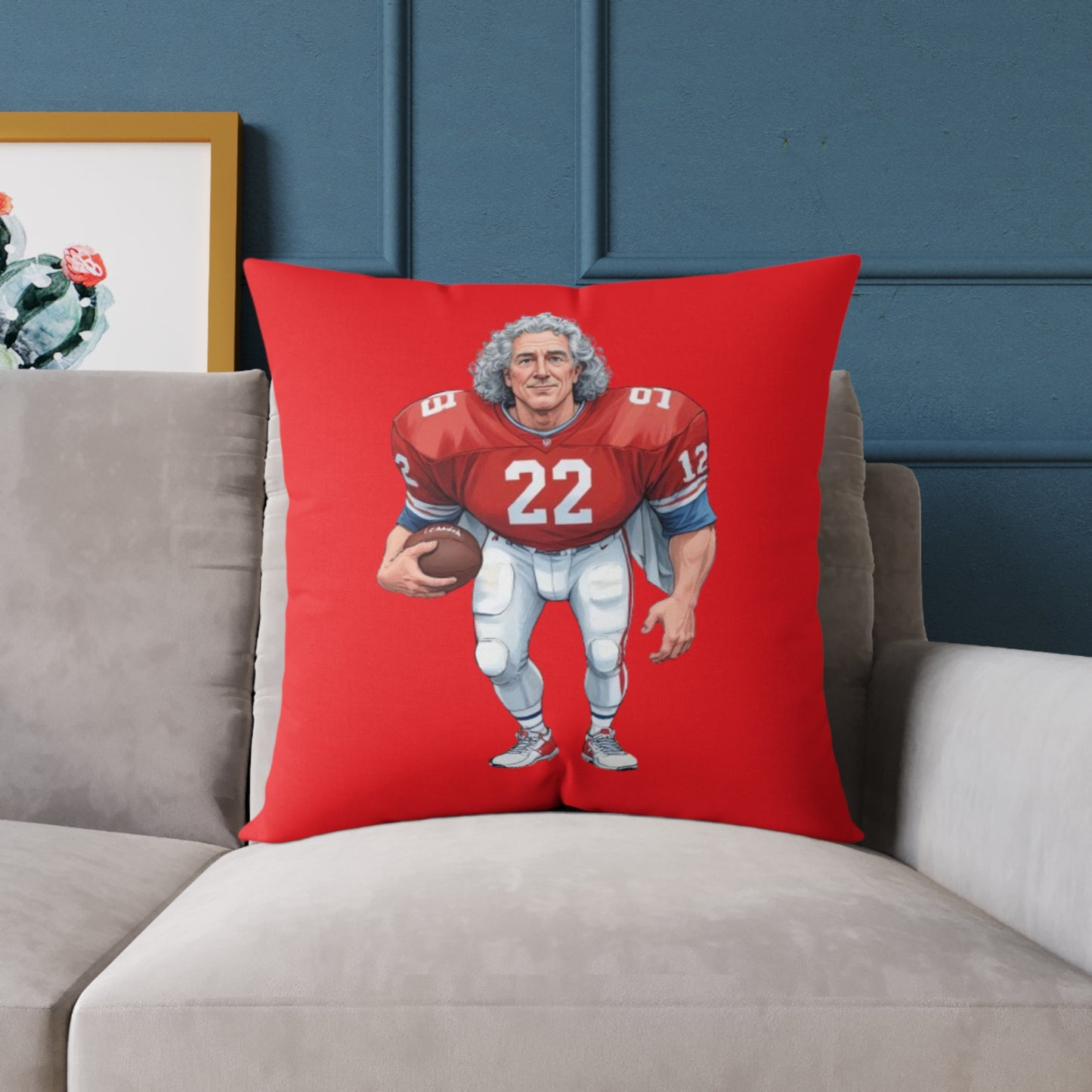 American Football Square Poly Canvas Pillow