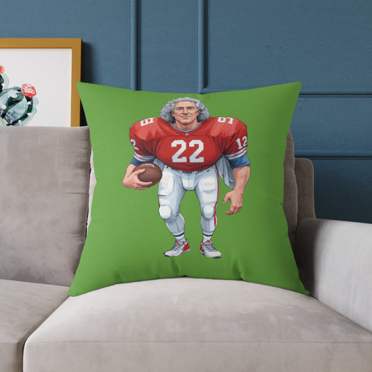 American Football Square Poly Canvas Pillow