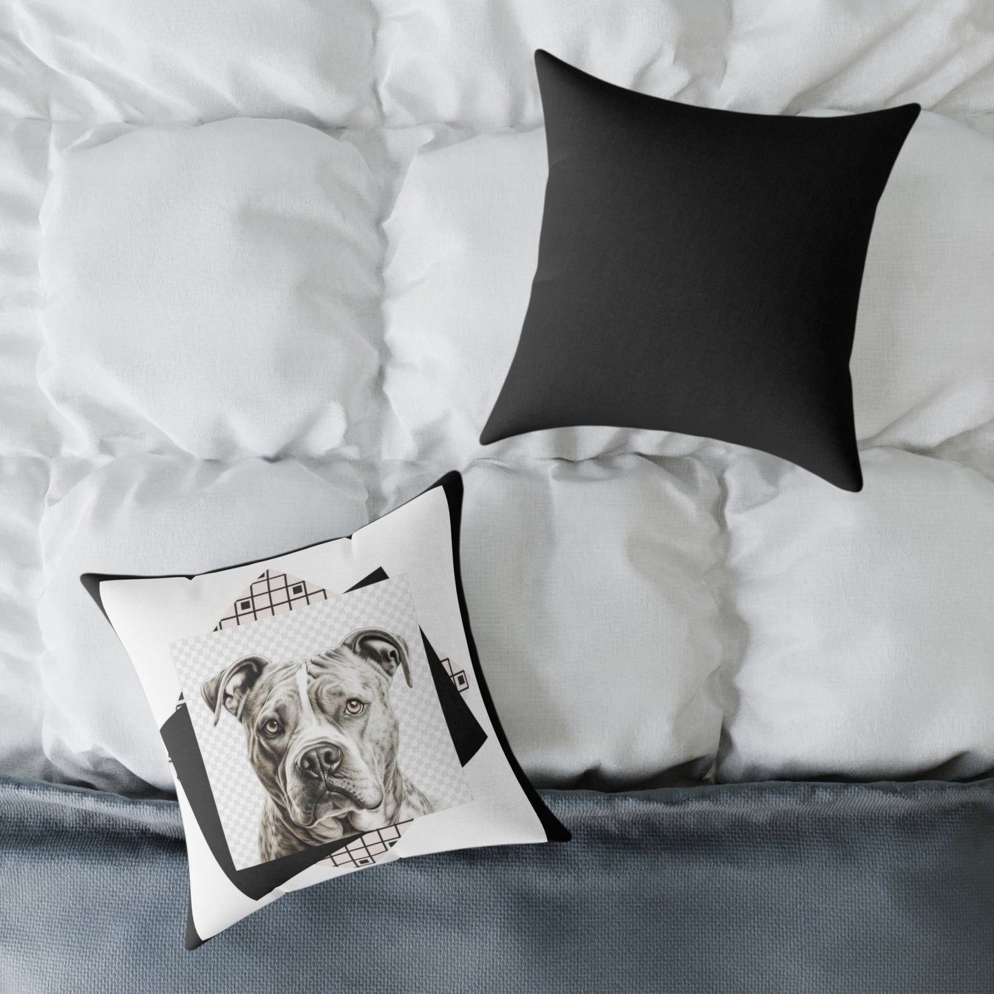 American Pitbull Square Poly Canvas Pillow