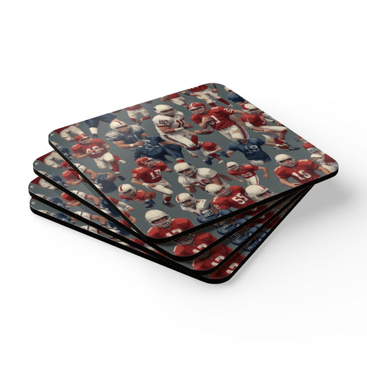American Football Corkwood Coaster Set