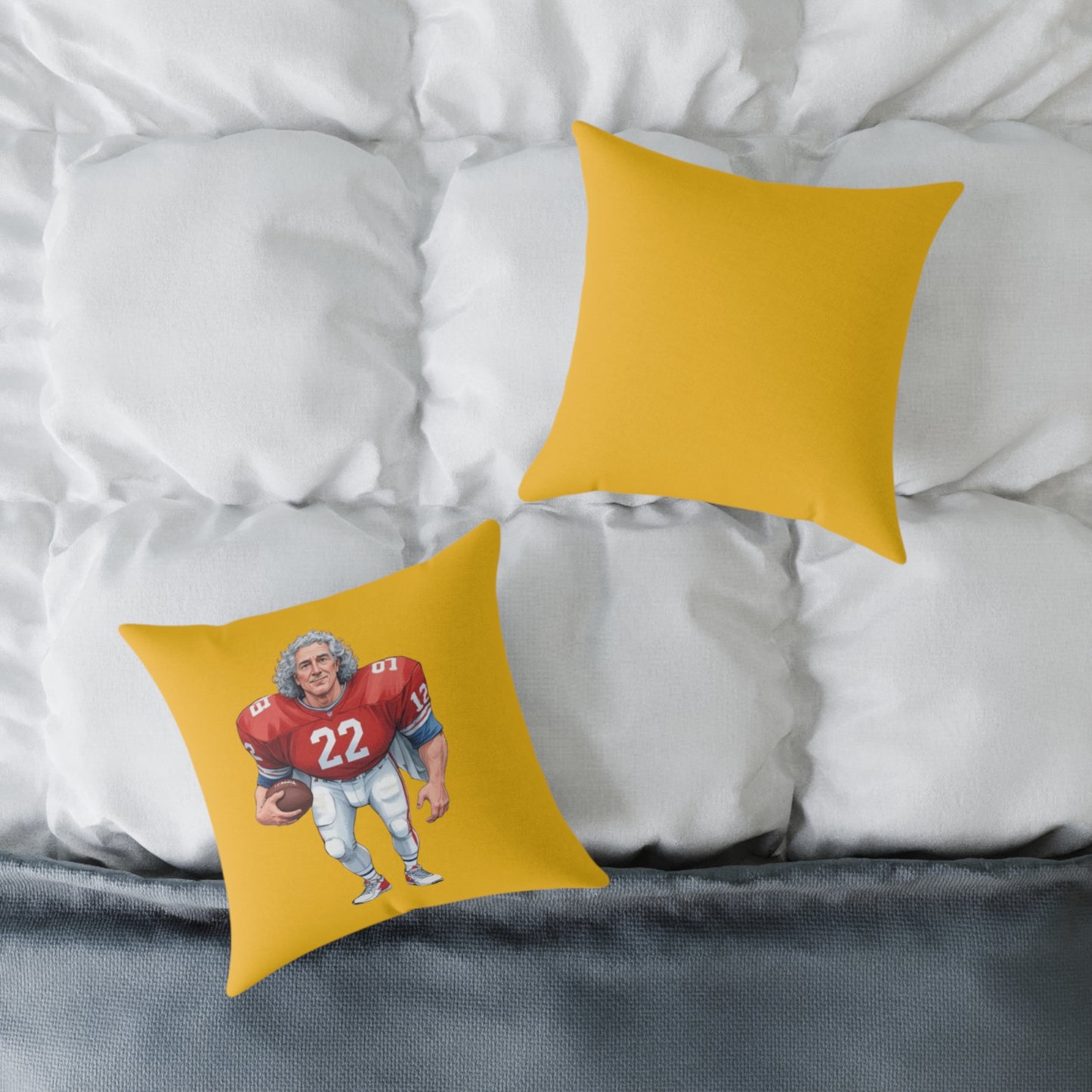 American Football Square Poly Canvas Pillow