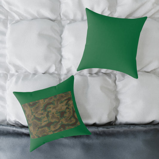 Army Square Poly Canvas Pillow