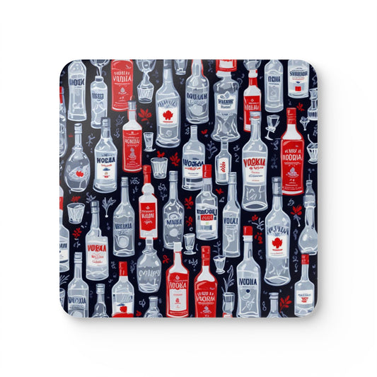 Vodka Bottles Corkwood Coaster Set