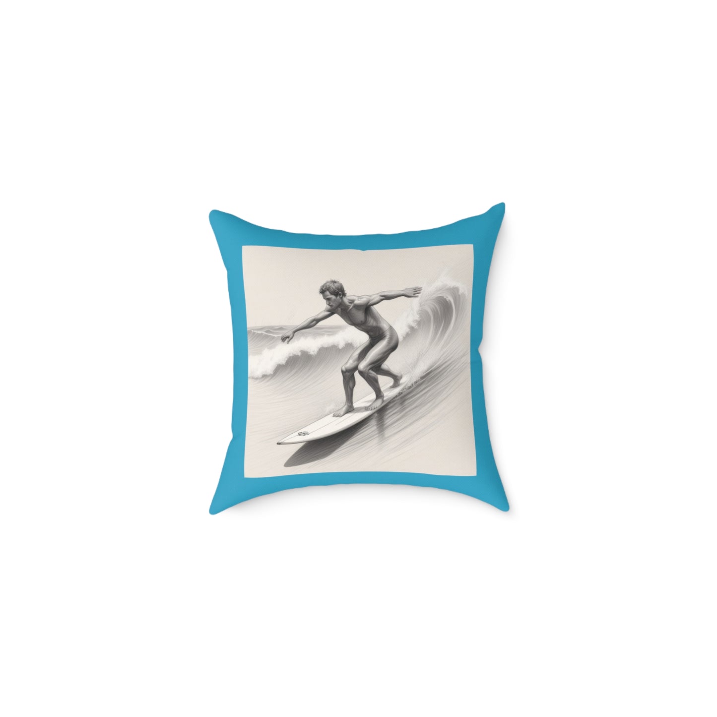 Surfing Square Poly Canvas Pillow