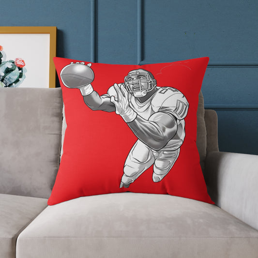 American Football Square Poly Canvas Pillow