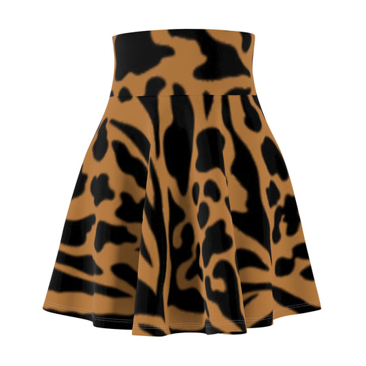 Zebra Print Women's Skater Skirt - Boho Chic Style for Spring & Summer