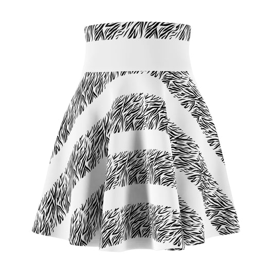 Zebra Print Women's Skater Skirt - Boho Chic Style for Spring & Summer