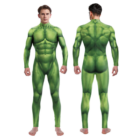 Cosplay Costume Muscle 3D Printing Male Long Sleeve Halloween Carnival Jumpsuits