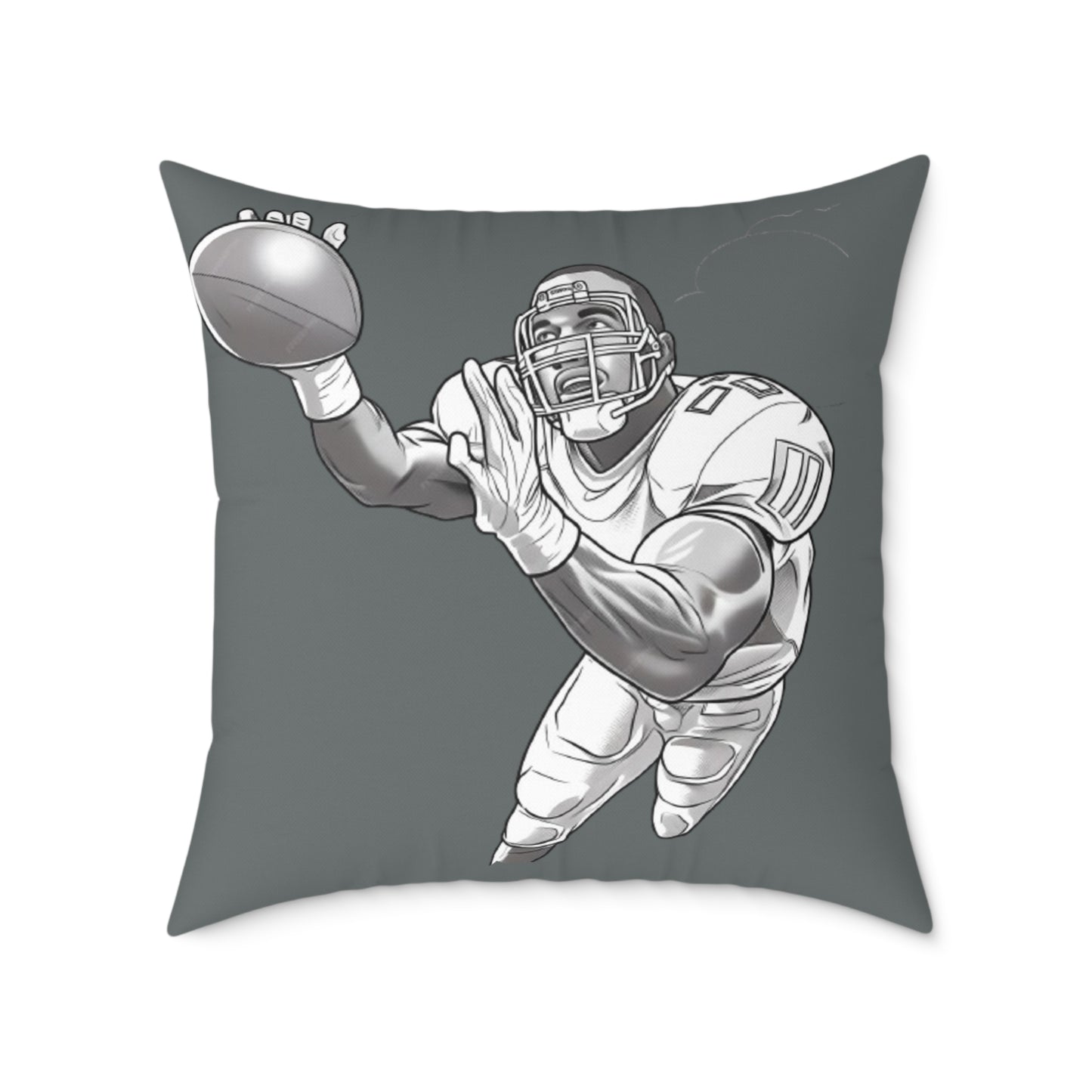 American Football Square Poly Canvas Pillow