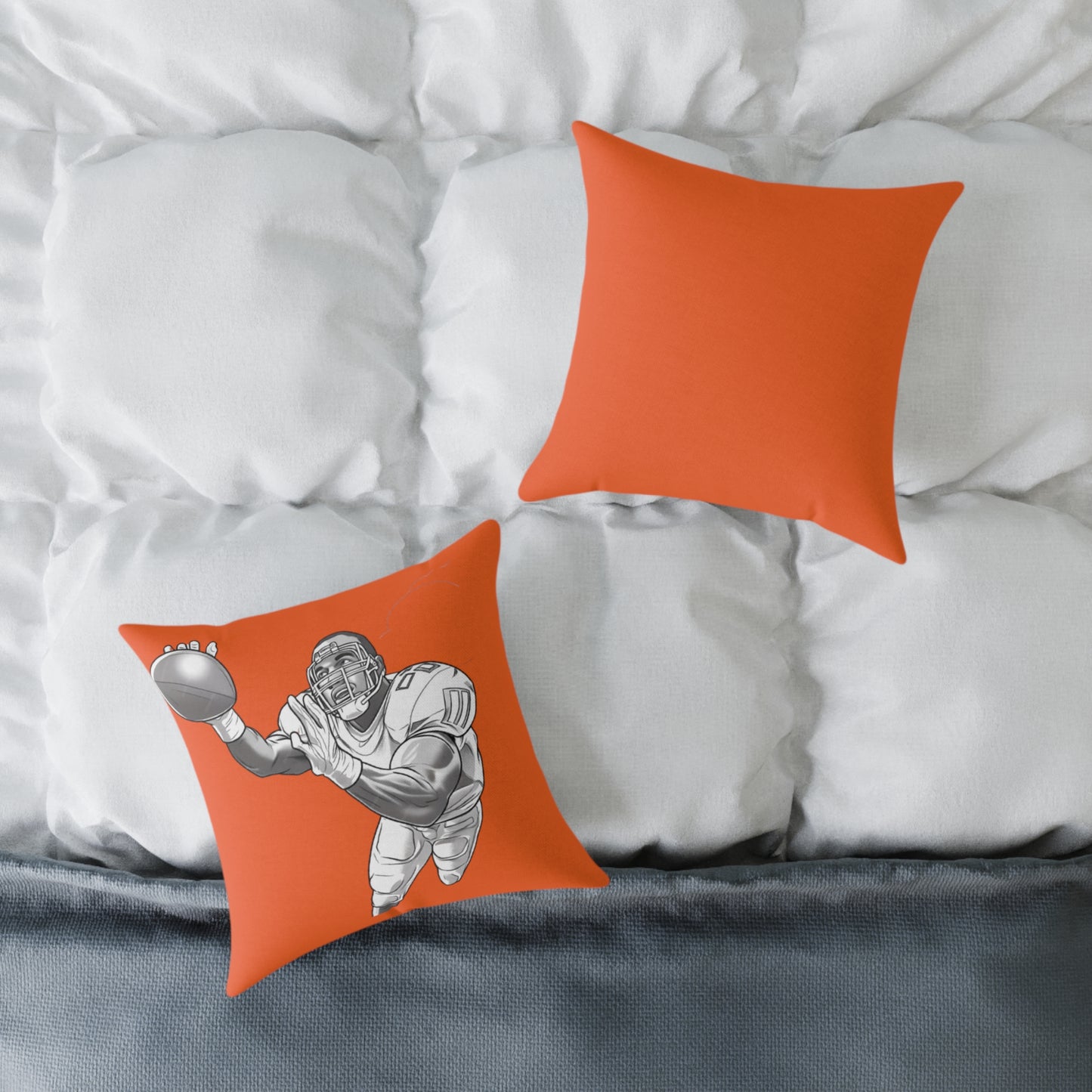 American Football Square Poly Canvas Pillow
