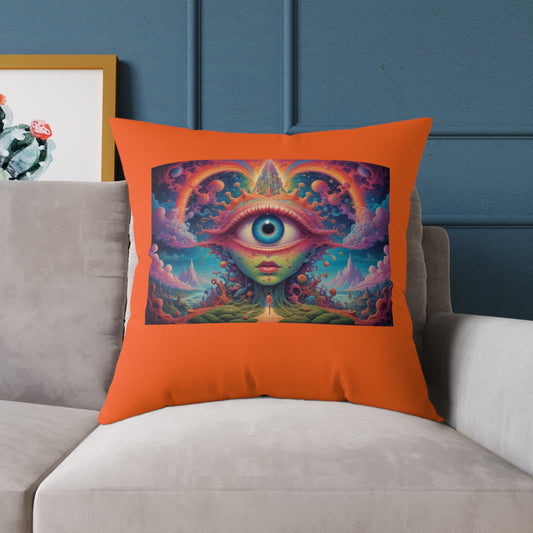 Psychadelic Square Poly Canvas Pillow
