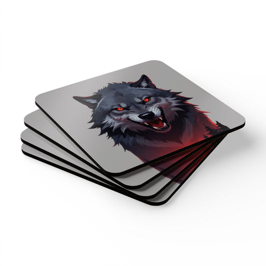 Wolf Corkwood Coaster Set