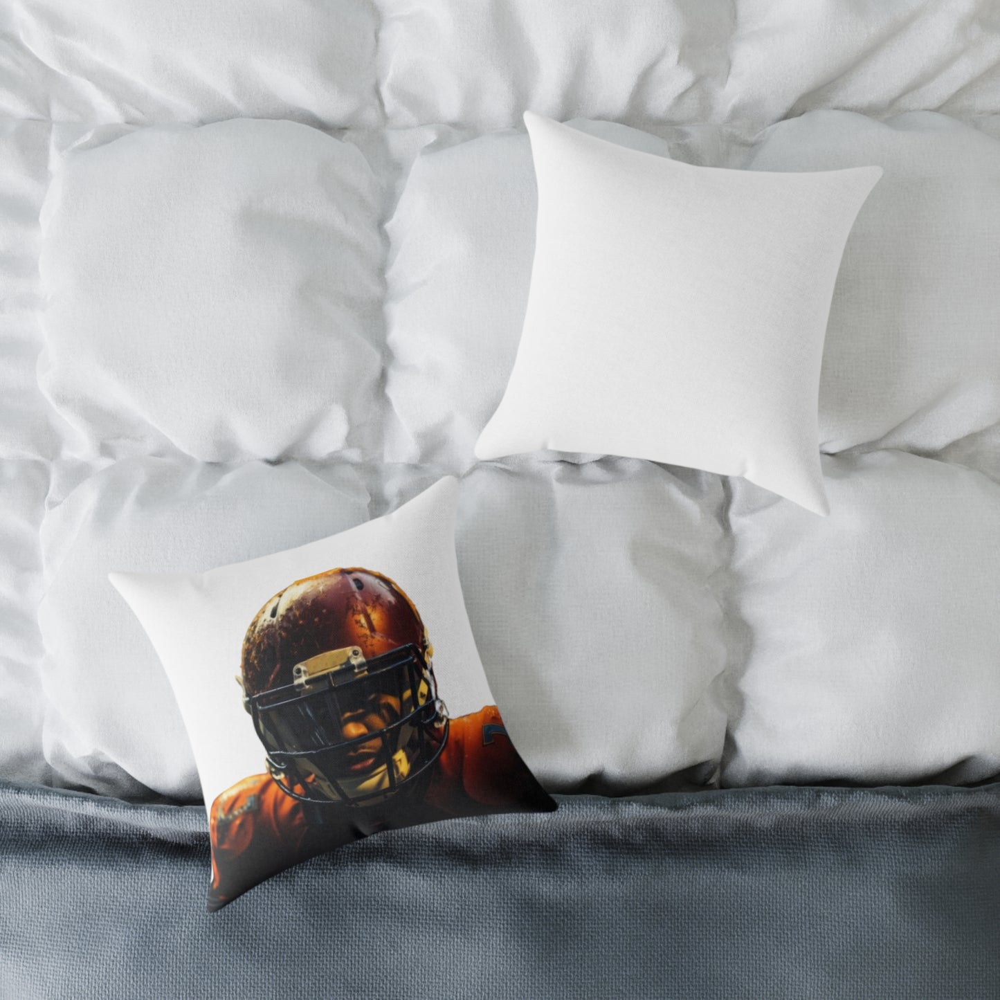 American Football Square Poly Canvas Pillow
