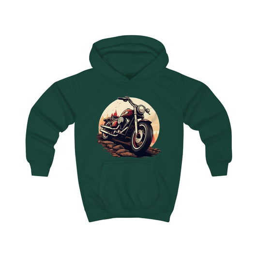 Childrens Motor- Bike print Hooded Sweatshirt Unisex Kids Hoodie