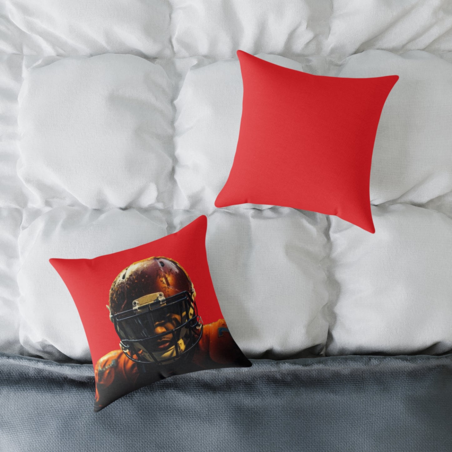 American Football Square Poly Canvas Pillow