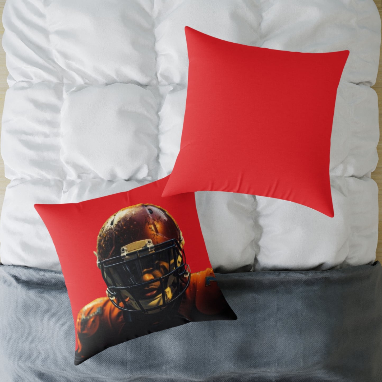 American Football Square Poly Canvas Pillow