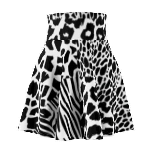 Zebra Print Women's Skater Skirt - Boho Chic Style for Spring & Summer