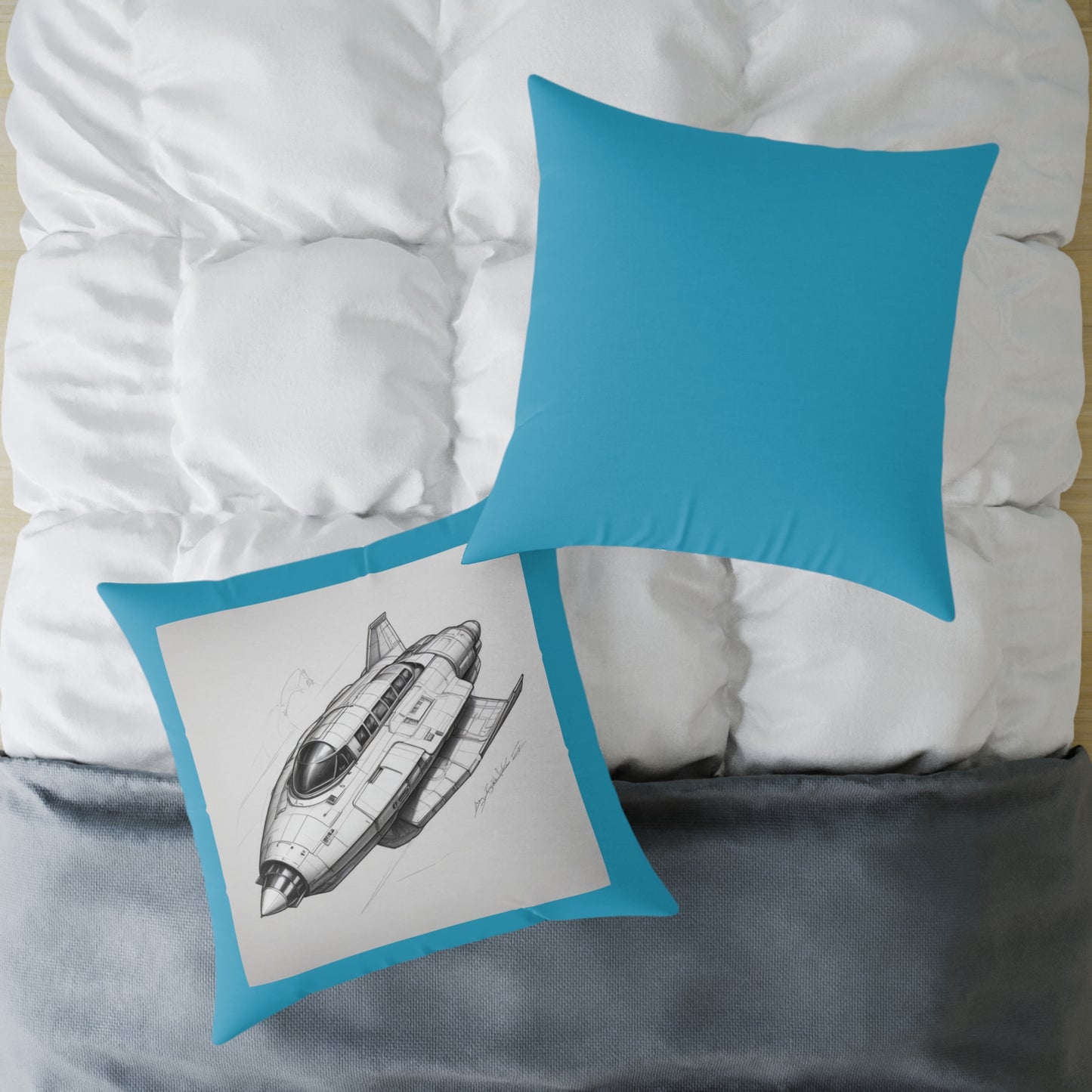 Spacecraft Square Poly Canvas Pillow