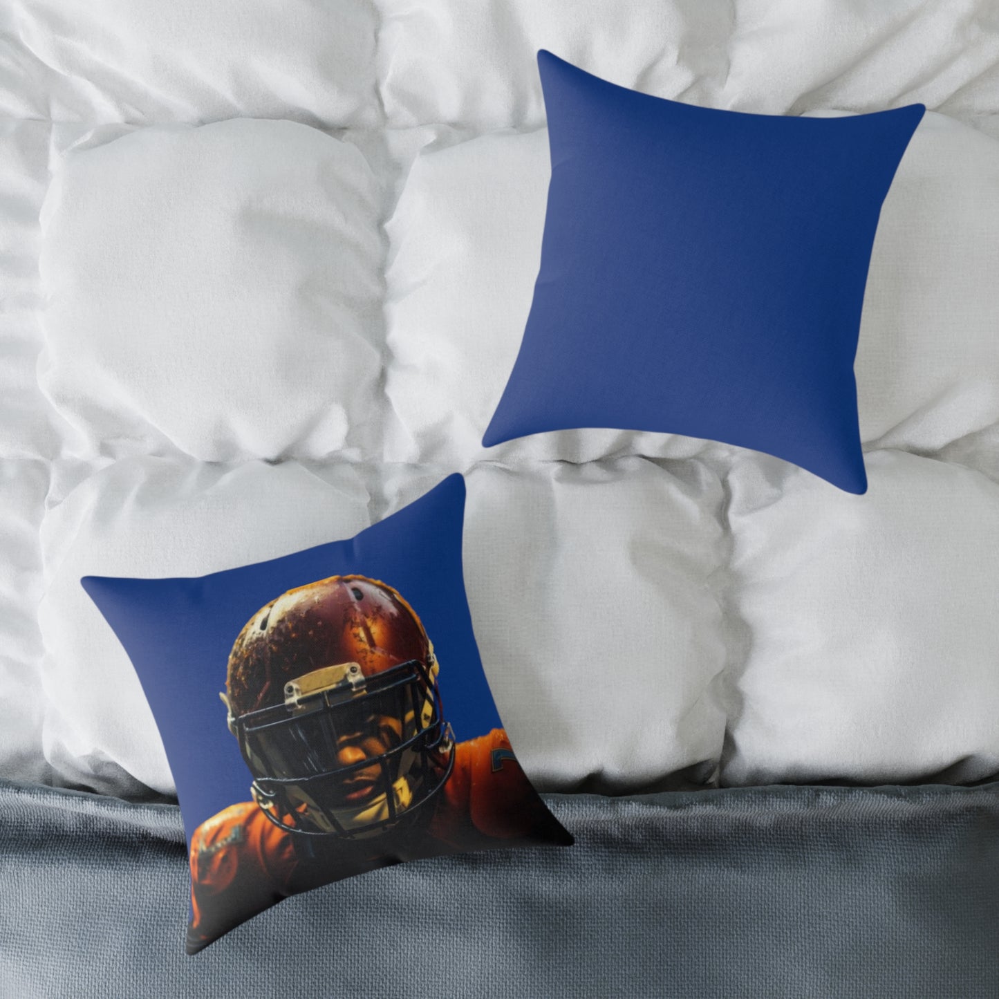 American Football Square Poly Canvas Pillow
