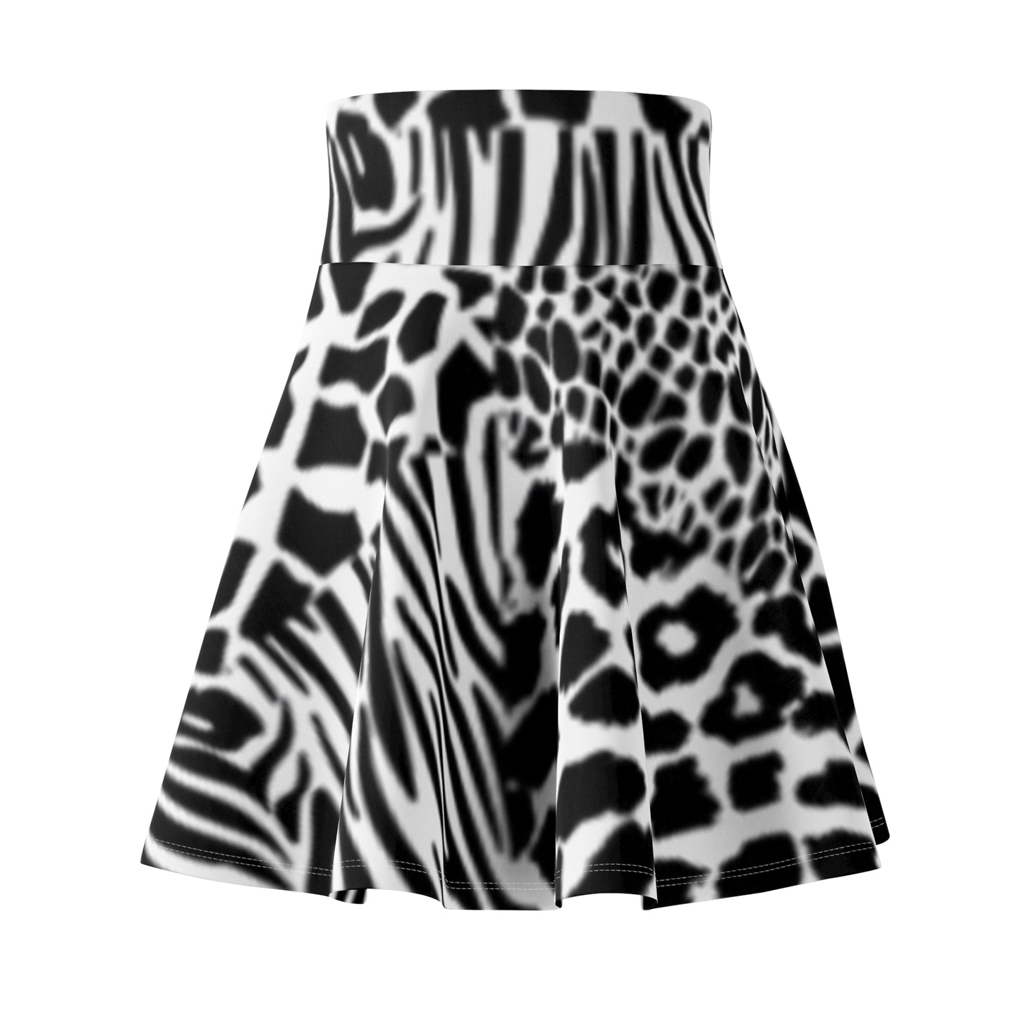 Zebra Print Women's Skater Skirt - Boho Chic Style for Spring & Summer