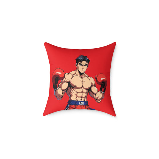 Boxing Square Poly Canvas Pillow