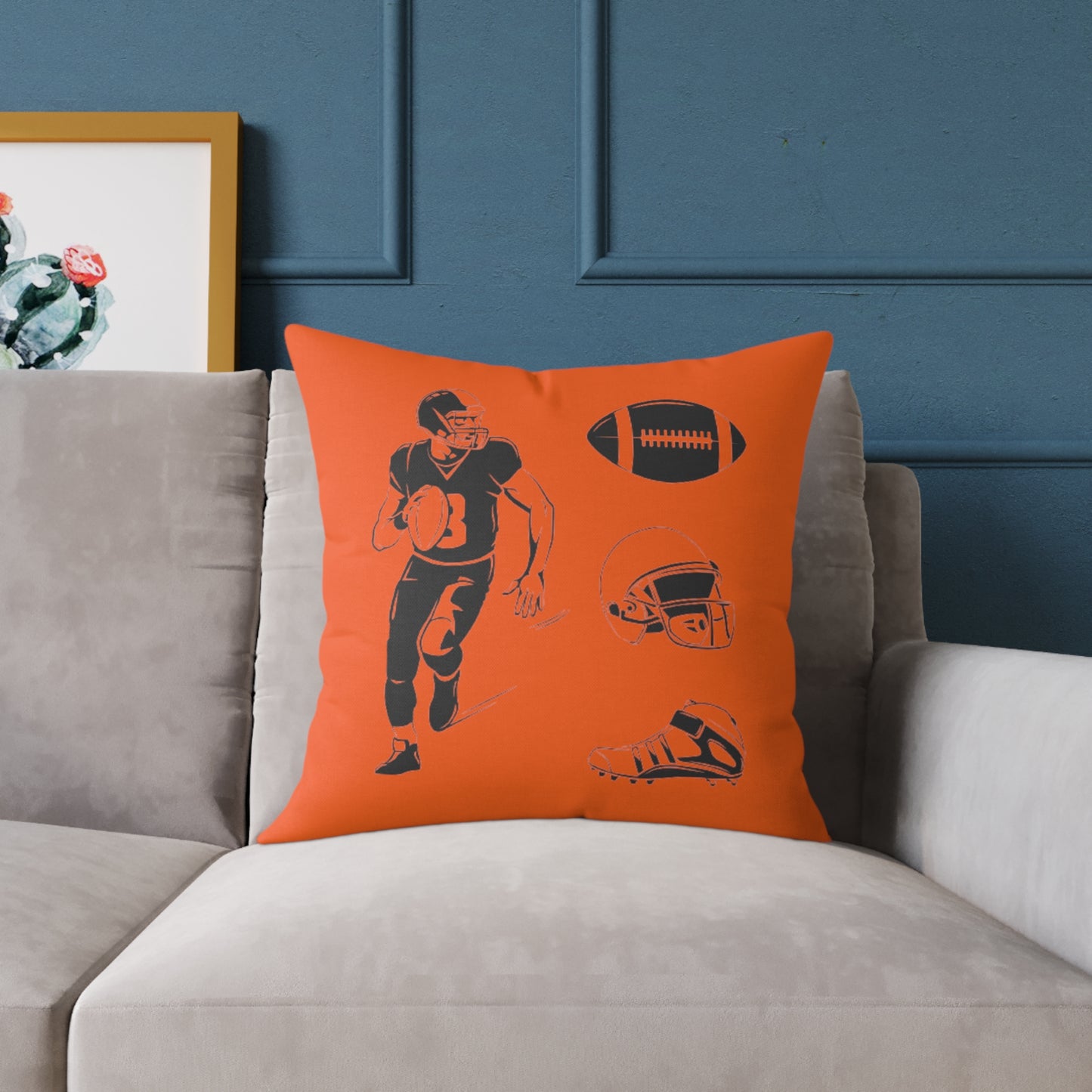 American Football Square Poly Canvas Pillow