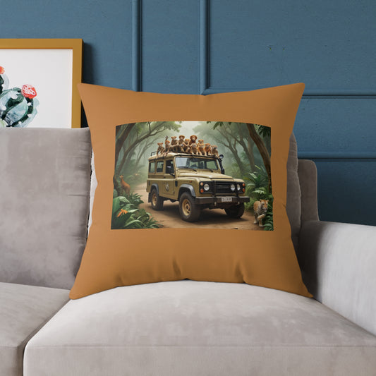 Safari Square Poly Canvas Pillow