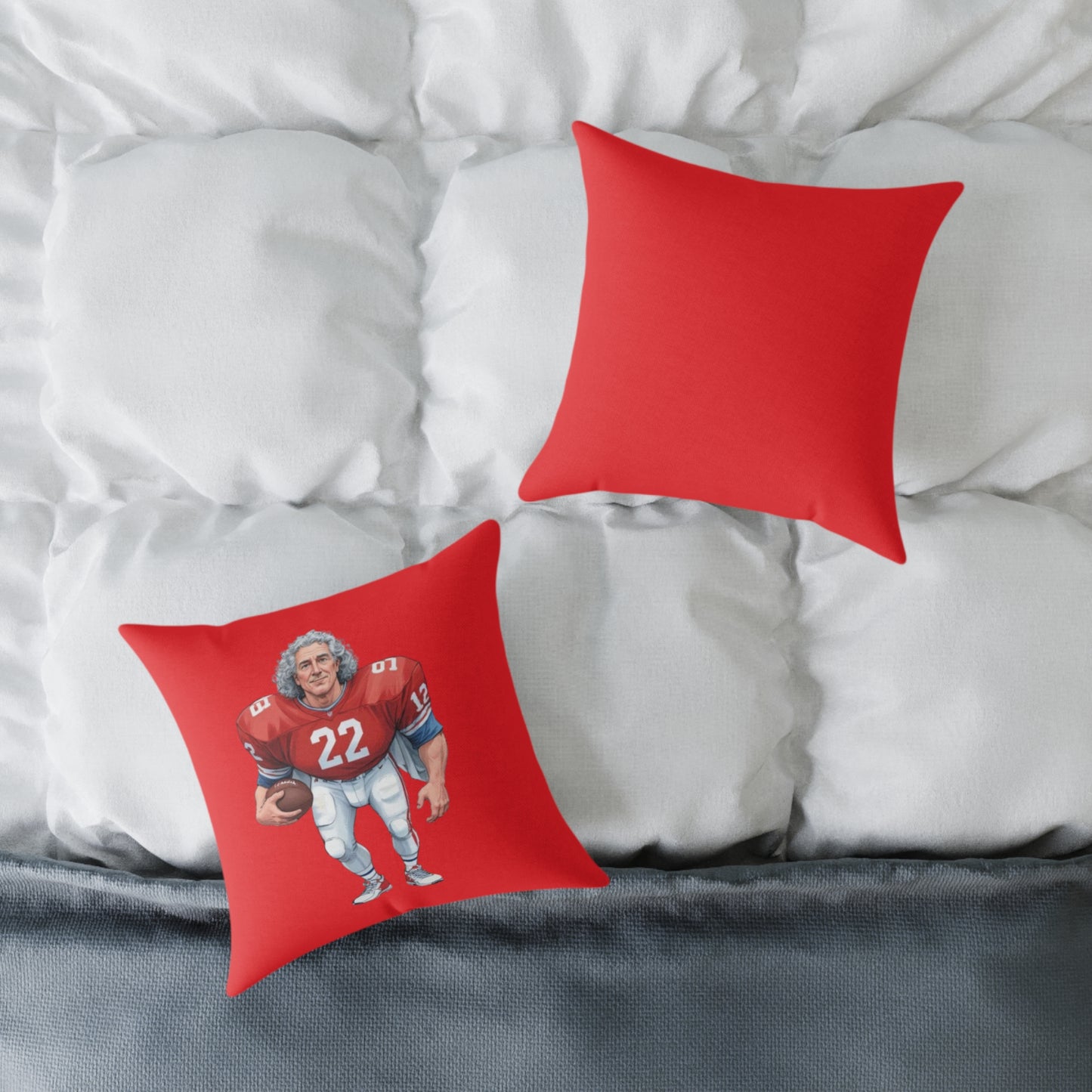 American Football Square Poly Canvas Pillow