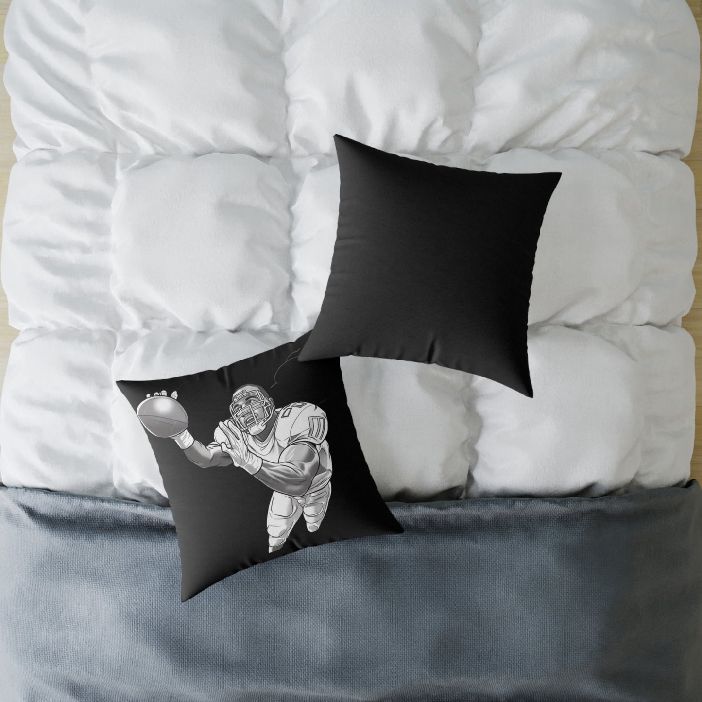 American Football Square Poly Canvas Pillow