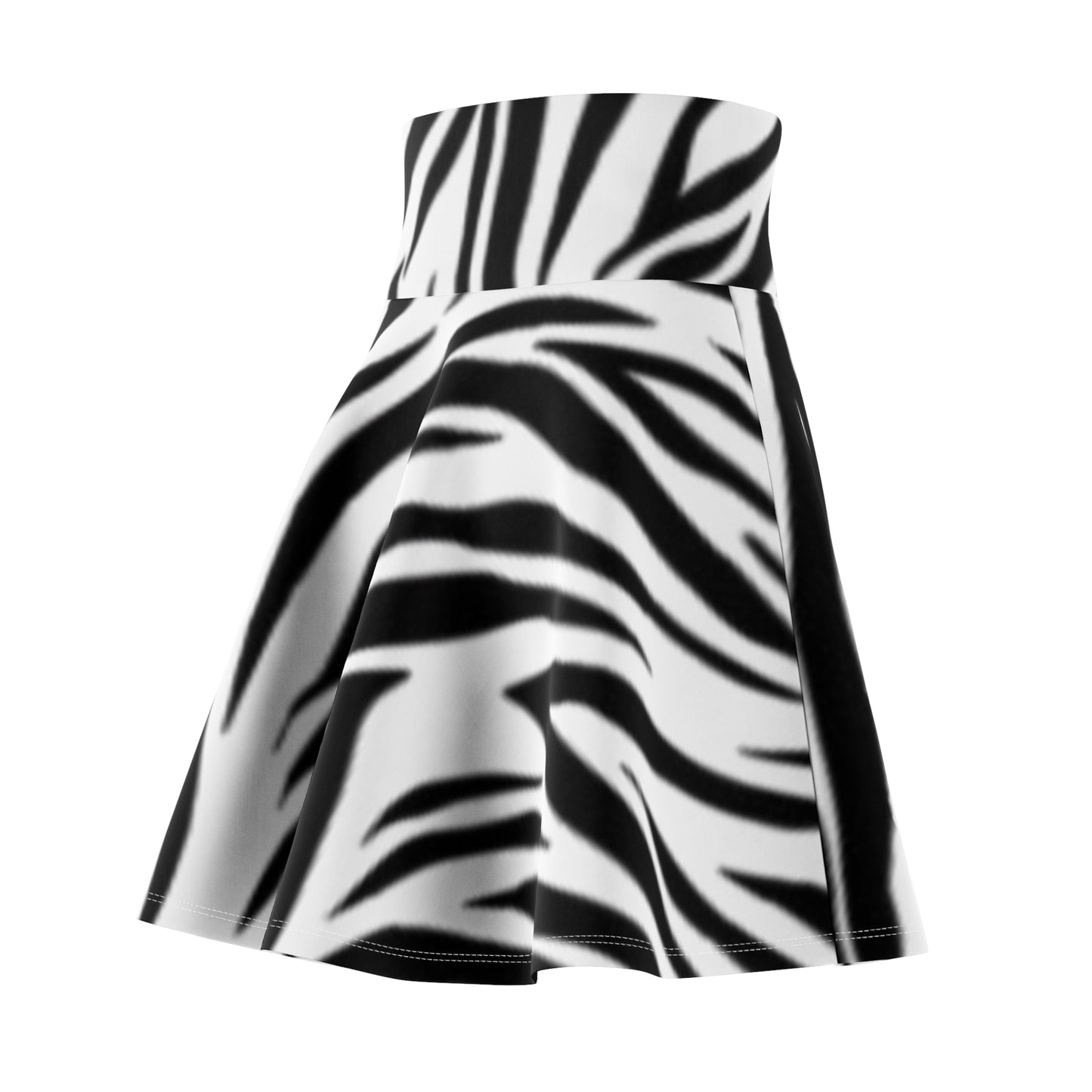 Zebra Print Women's Skater Skirt - Boho Chic Style for Spring & Summer