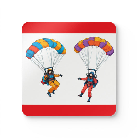 Parachuting .Corkwood Coaster Set