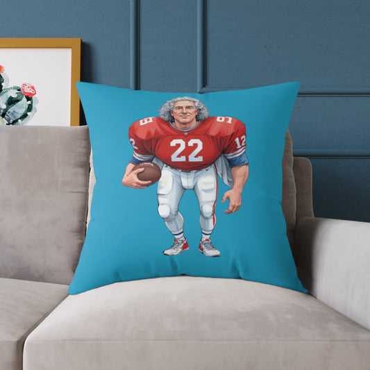 American Football Square Poly Canvas Pillow