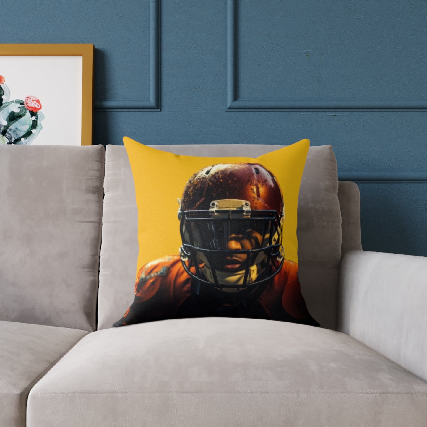 American Football Square Poly Canvas Pillow