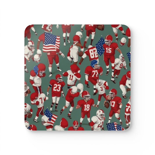 American Football Corkwood Coaster Set