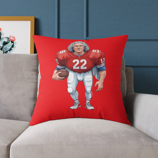 American Football Square Poly Canvas Pillow
