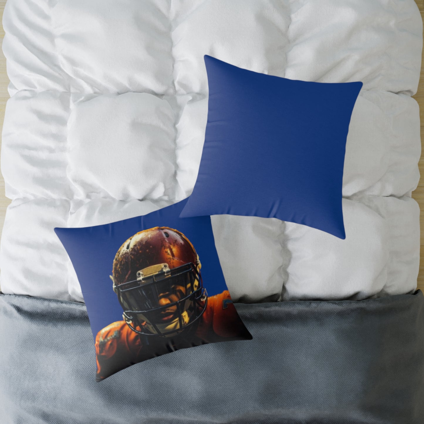 American Football Square Poly Canvas Pillow