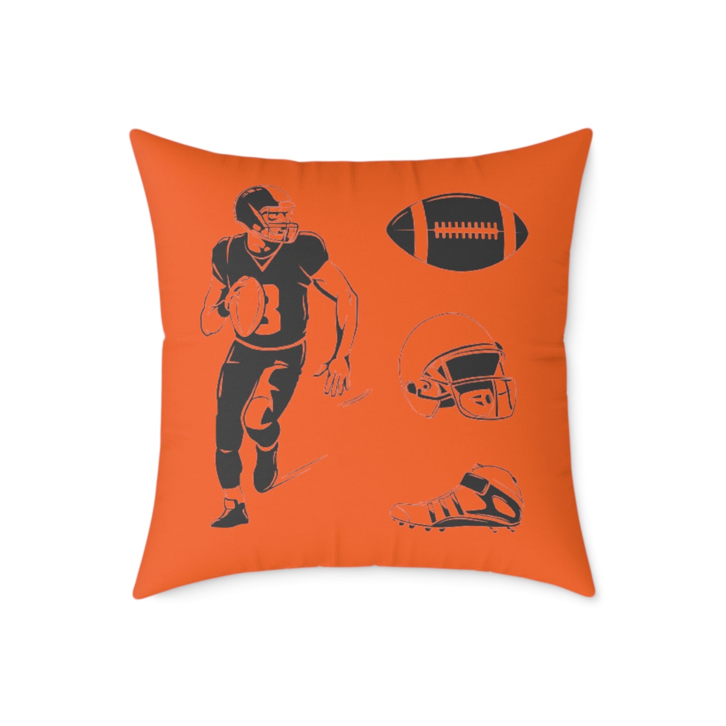 American Football Square Poly Canvas Pillow