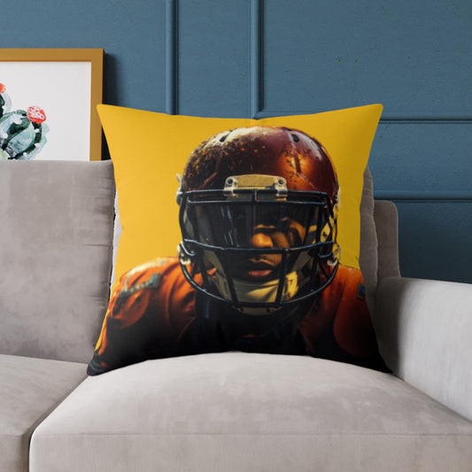 American Football Square Poly Canvas Pillow