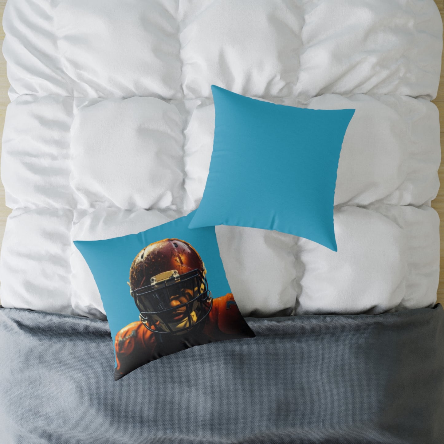 American Football Square Poly Canvas Pillow