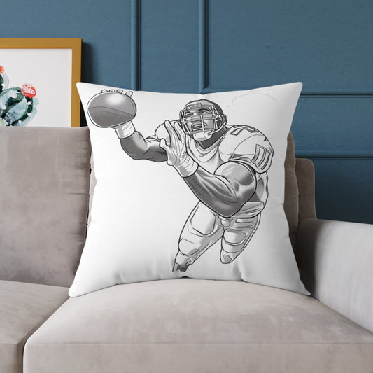 American Football Square Poly Canvas Pillow