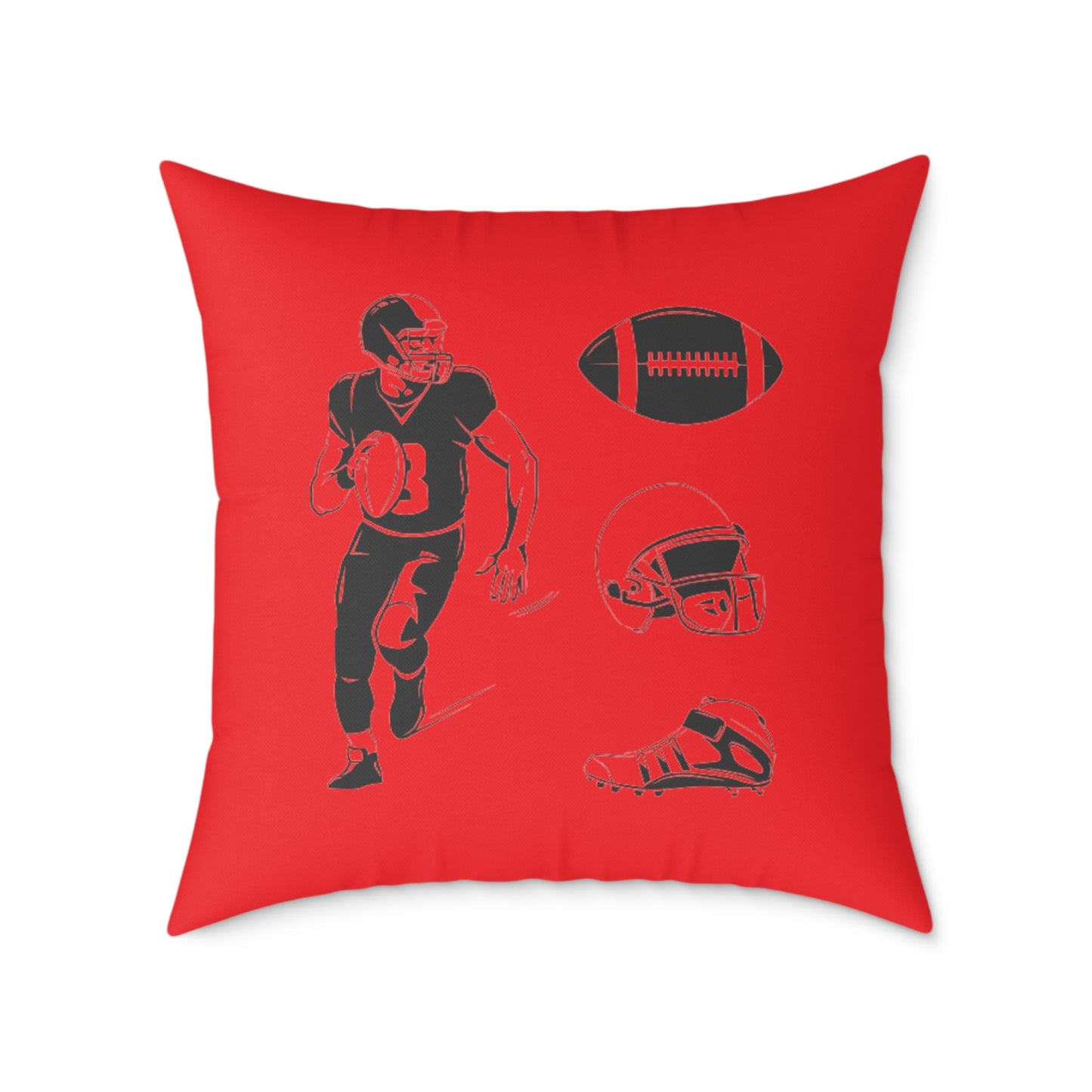 American Football Square Poly Canvas Pillow