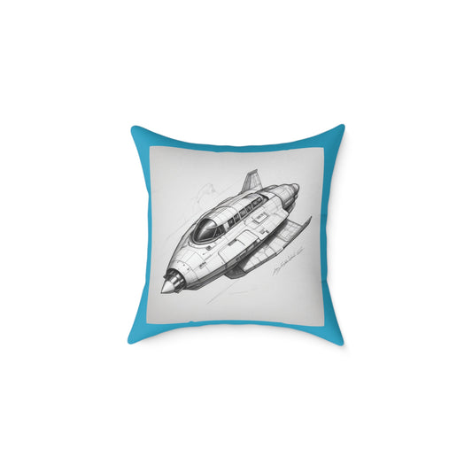Spacecraft Square Poly Canvas Pillow