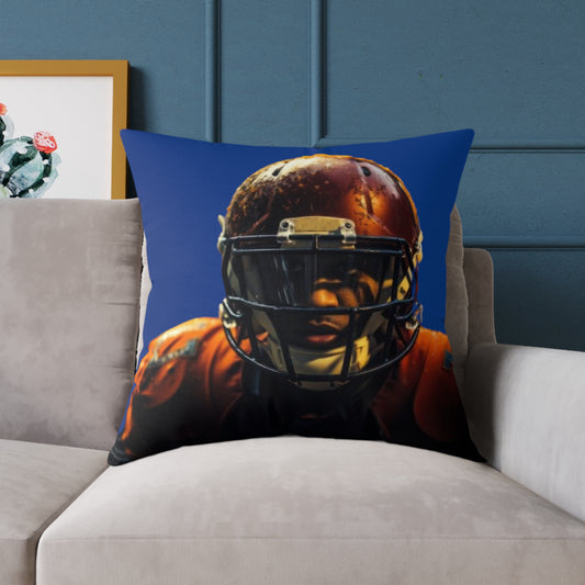 American Football Square Poly Canvas Pillow