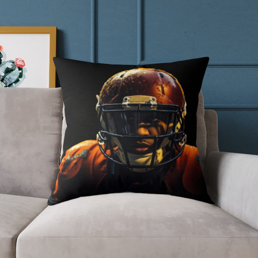 American Football Square Poly Canvas Pillow